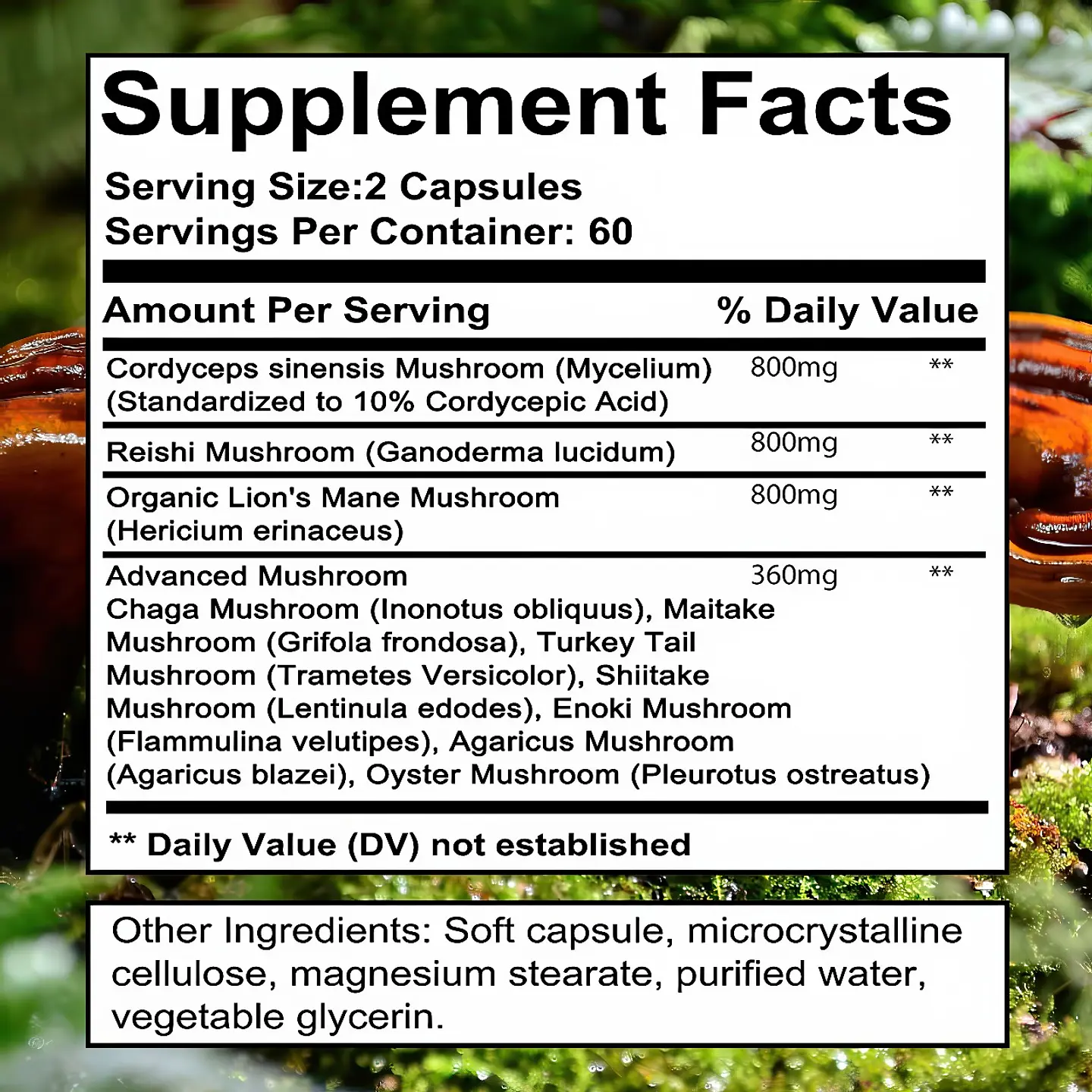 DAITEA Mushroom Complex Extra Strength (120 Cápsulas Blandas) 2