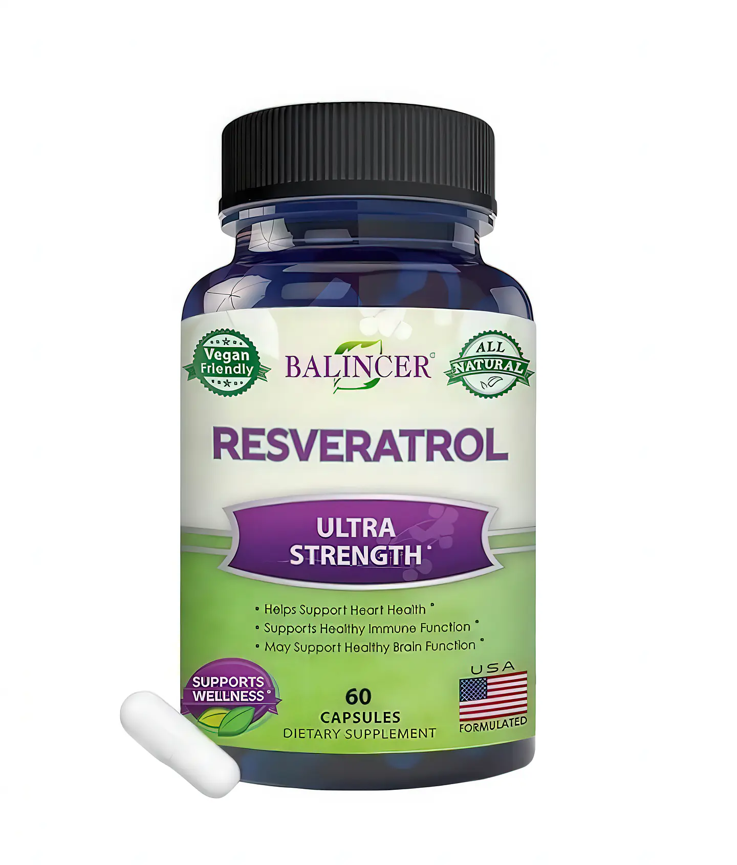 Balincer Resveratrol Ultra Strength 1000 mg (60 Cápsulas) 1