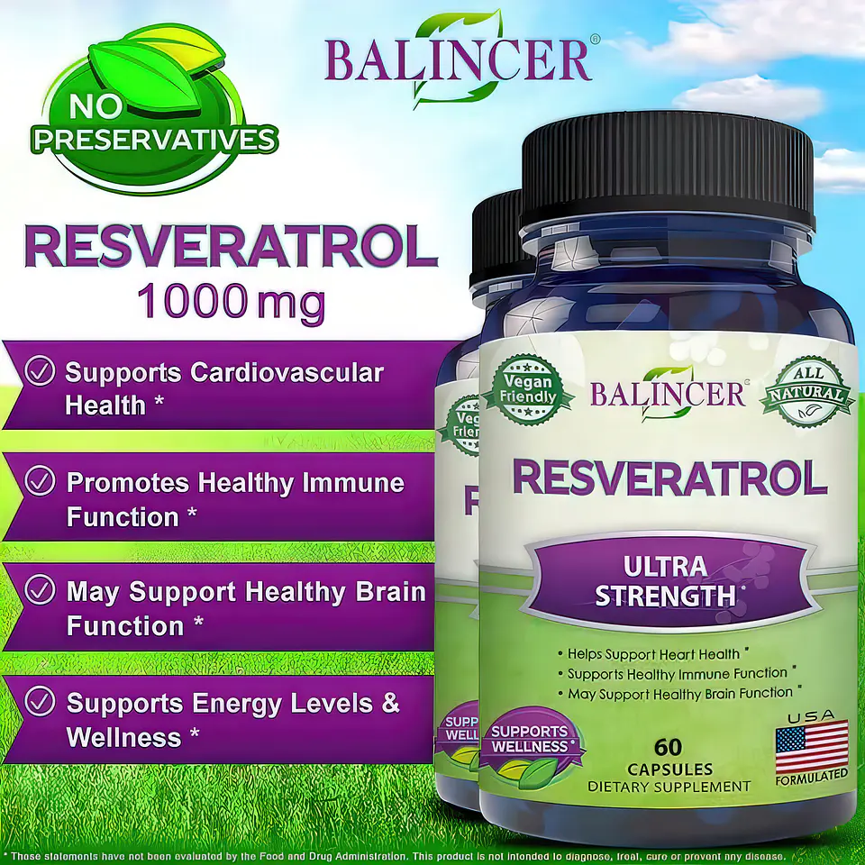 Balincer Resveratrol Ultra Strength 1000 mg (60 Cápsulas) 7