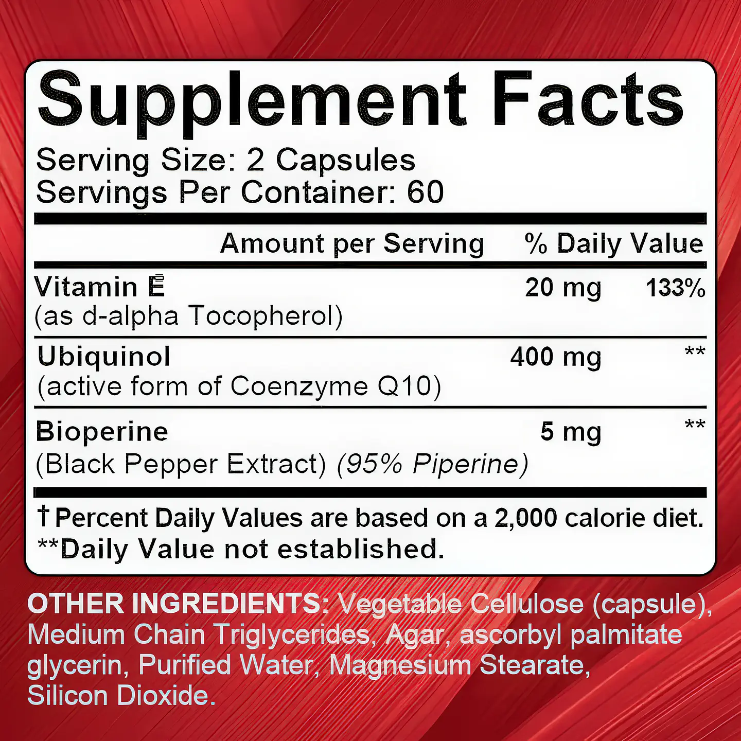 Kenofor Ubiquinol 400 mg (CoQ10 Activa) con Vitamina E y Bioperine - 120 Cápsulas Vegetales 2
