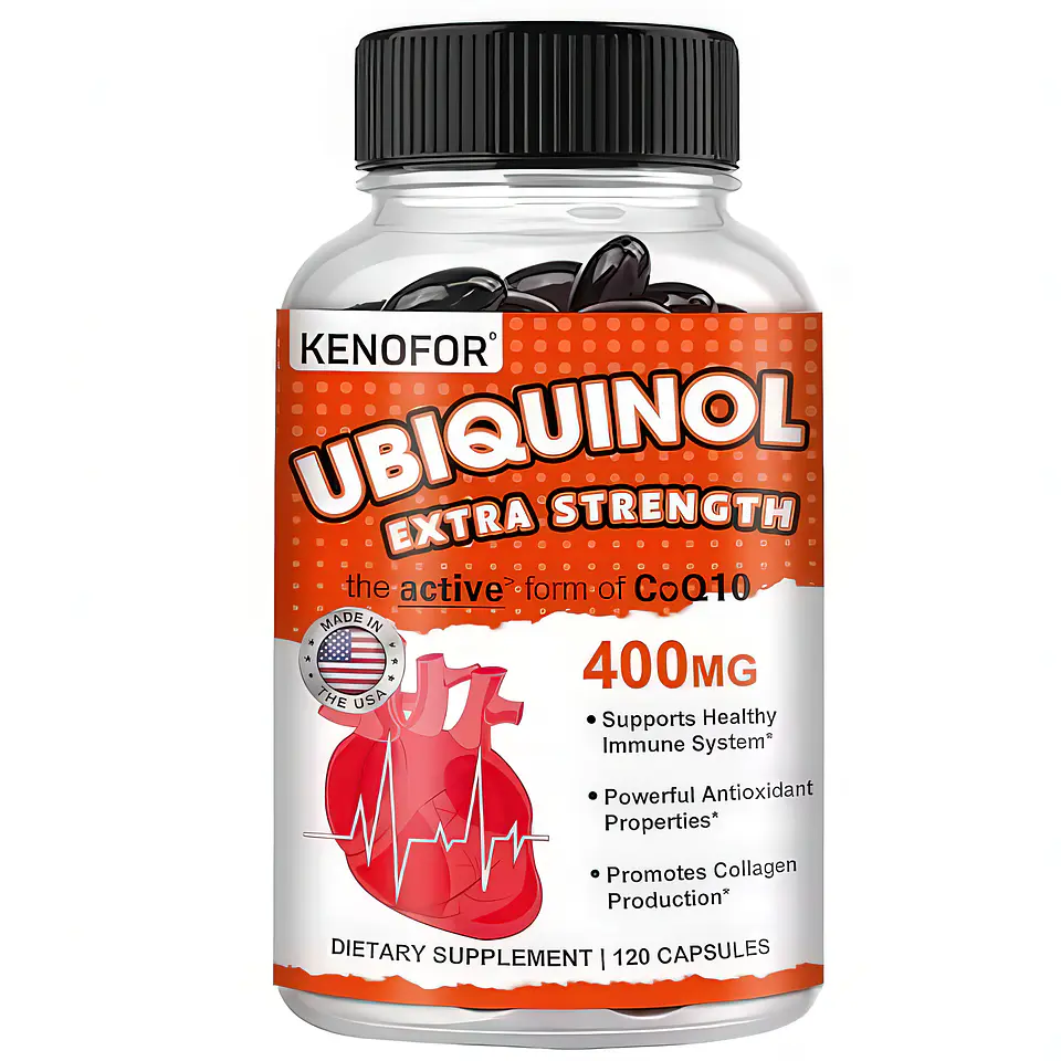 Kenofor Ubiquinol 400 mg (CoQ10 Activa) con Vitamina E y Bioperine - 120 Cápsulas Vegetales 1
