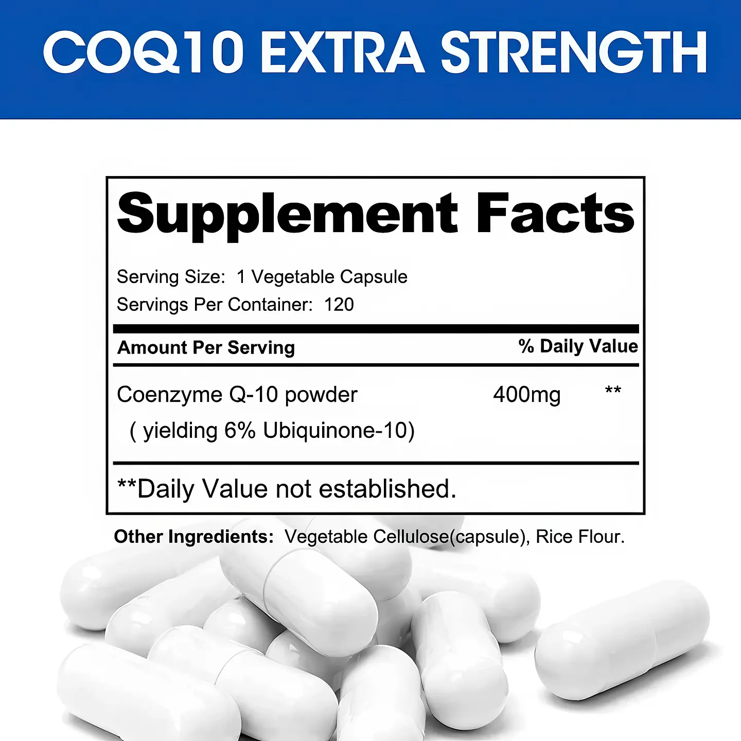 Coenzima Q10 400 mg 120 Cápsulas para Bienestar Díario 2