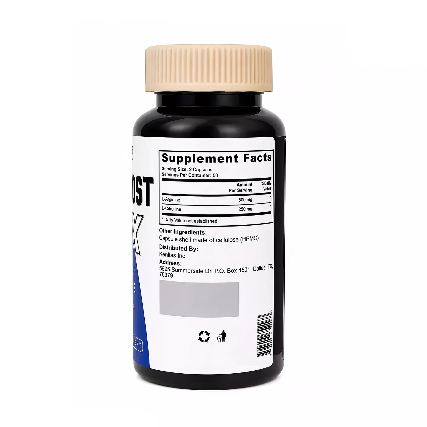 TestBoost-Max L-Arginina L-Citrulina 100 Cápsulas 2