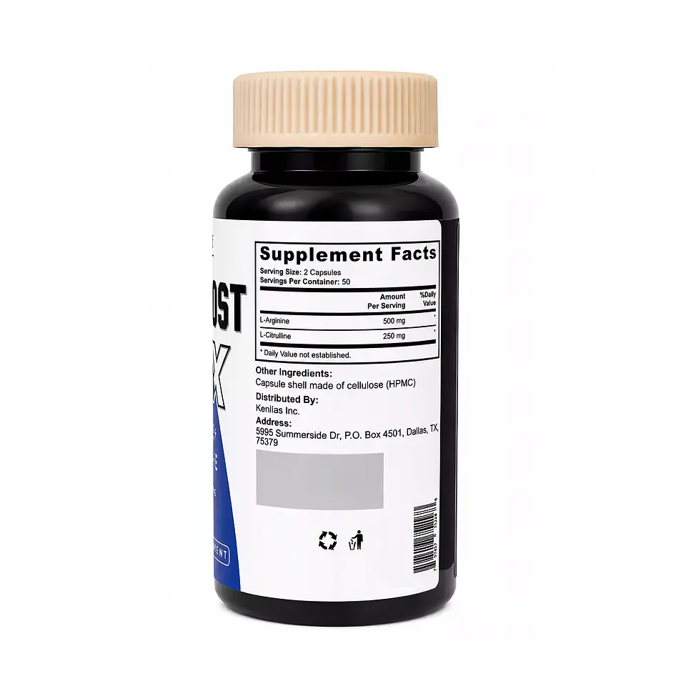 TestBoost-Max L-Arginina L-Citrulina 100 Cápsulas 2