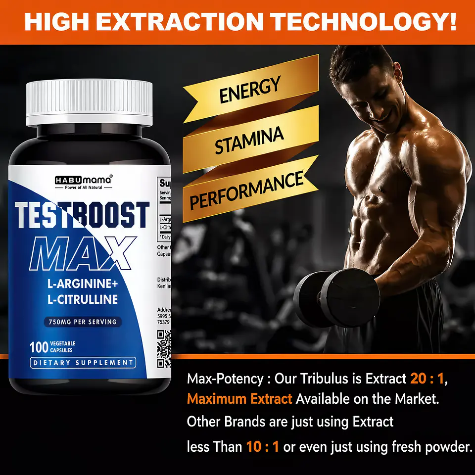 TestBoost-Max L-Arginina L-Citrulina 100 Cápsulas 6