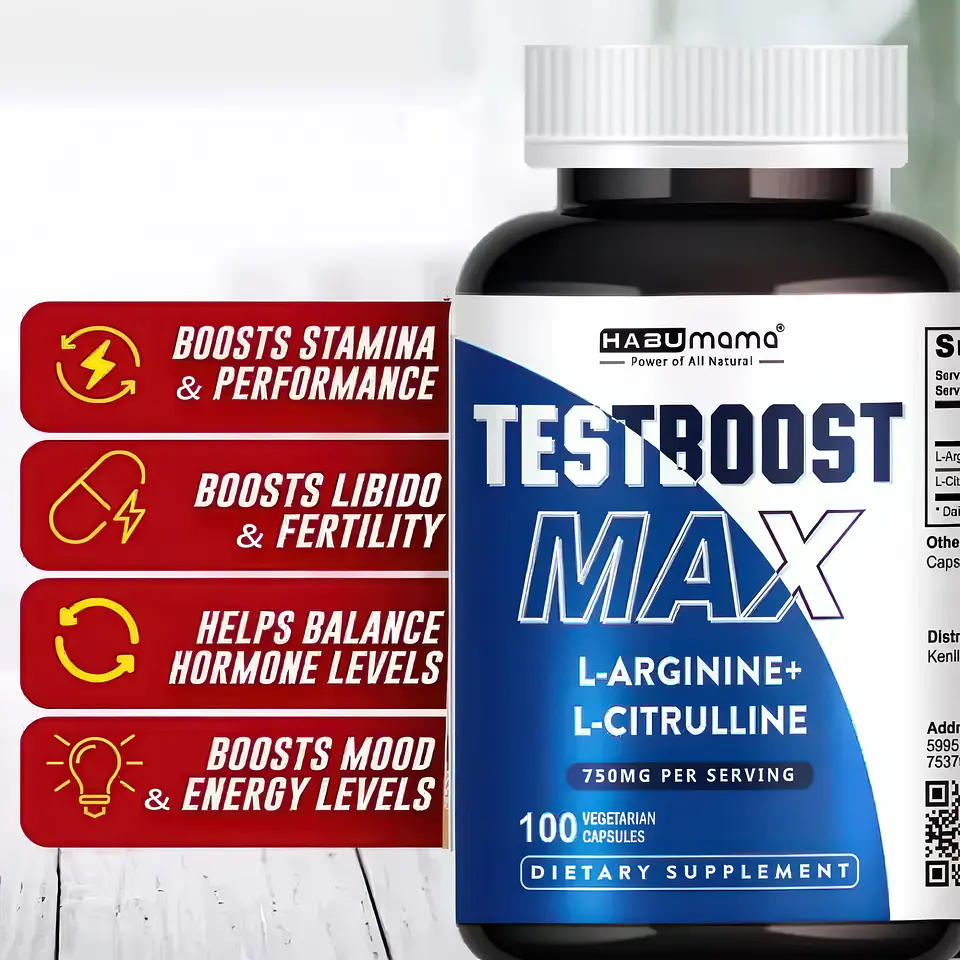 TestBoost-Max L-Arginina L-Citrulina 100 Cápsulas 9