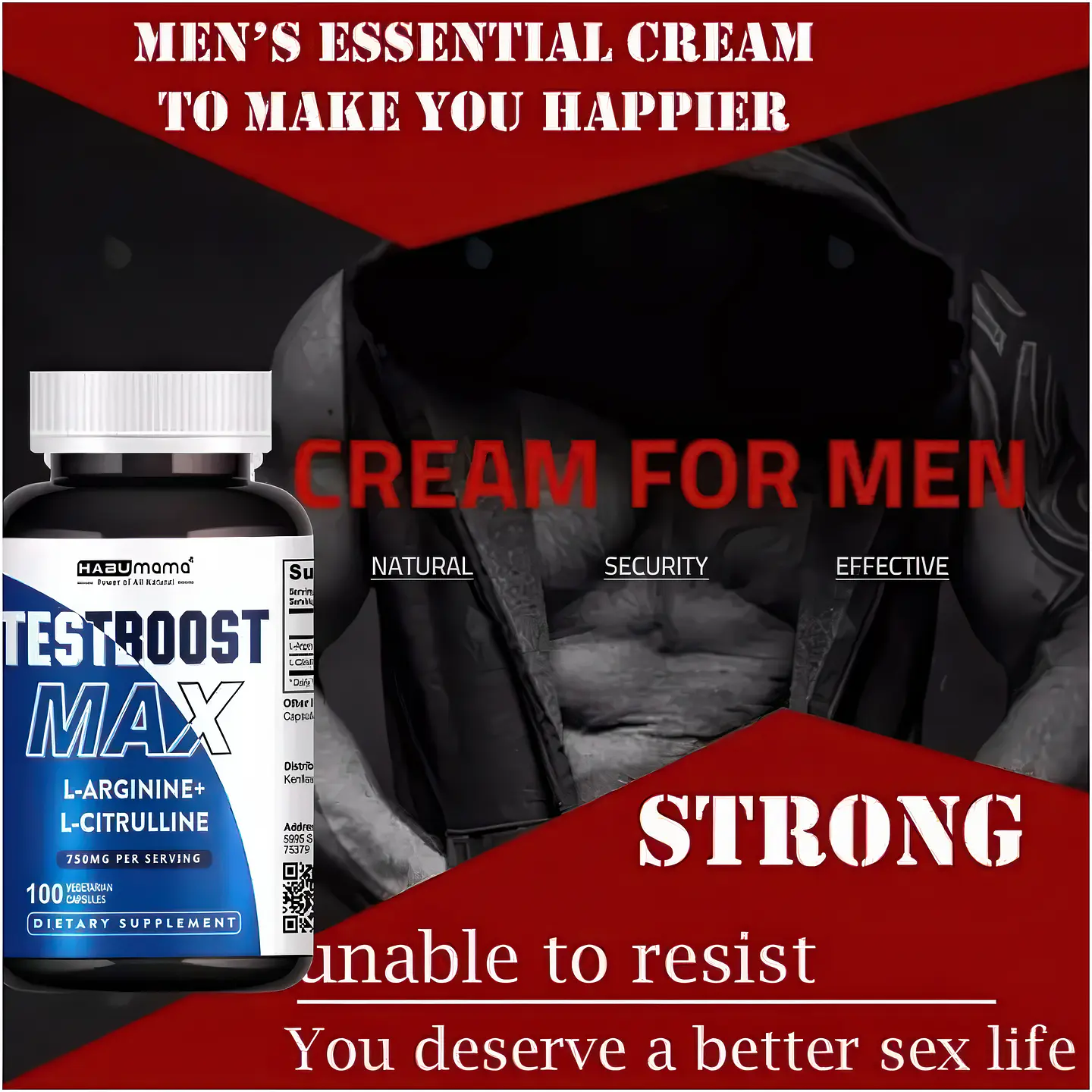 TestBoost-Max L-Arginina L-Citrulina 100 Cápsulas 10