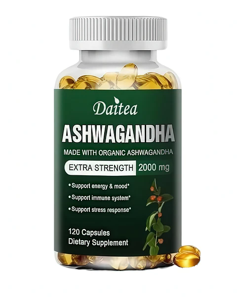 Daitea Organic Ashwagandha Extra Strength 2000 mg (120 Cápsulas)