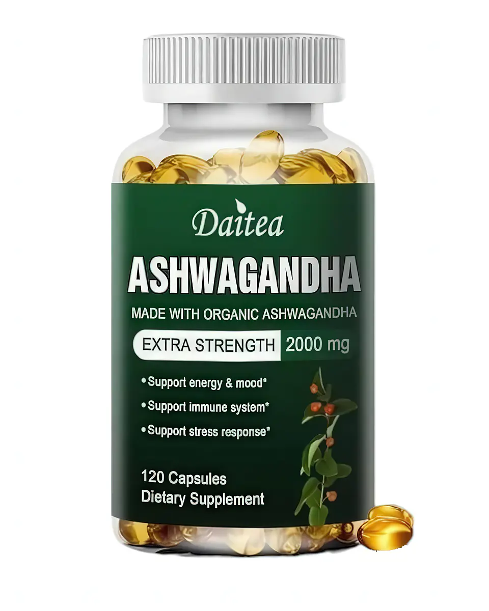 Daitea Organic Ashwagandha Extra Strength 2000 mg (120 Cápsulas) 1