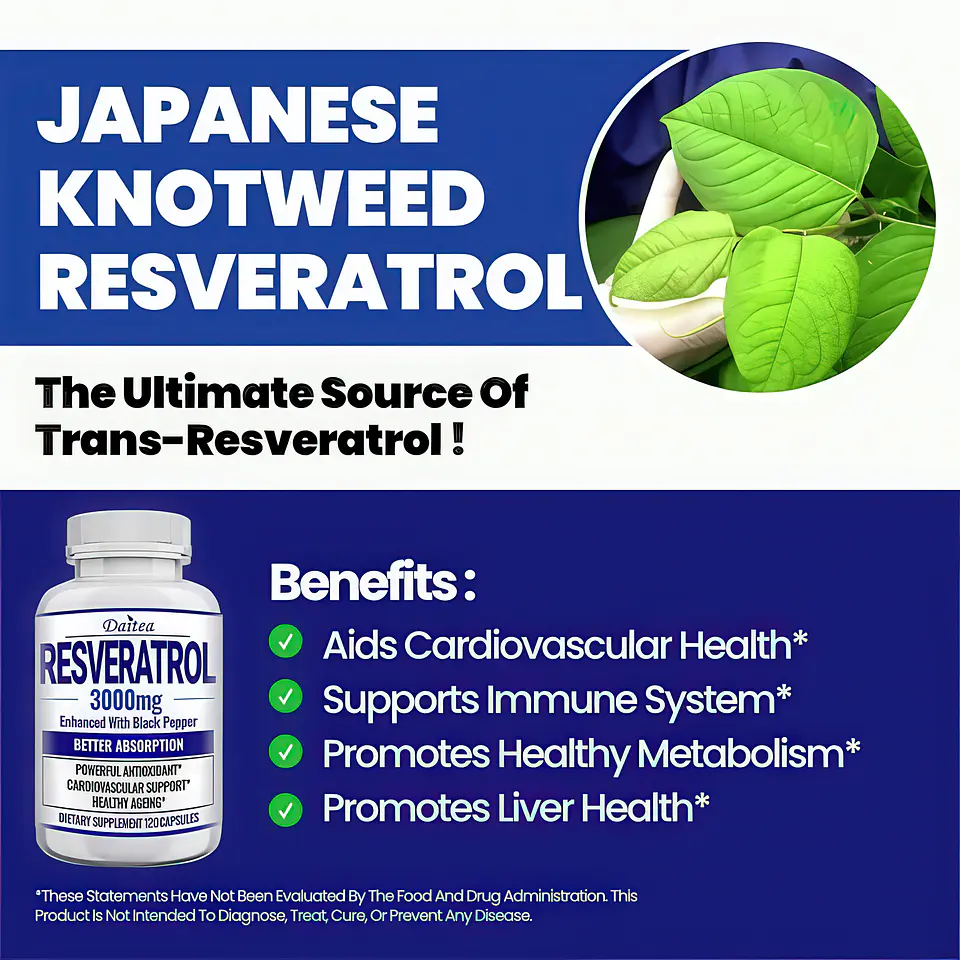 Resveratrol 3000 Mg 120 Cápsulas Original 4