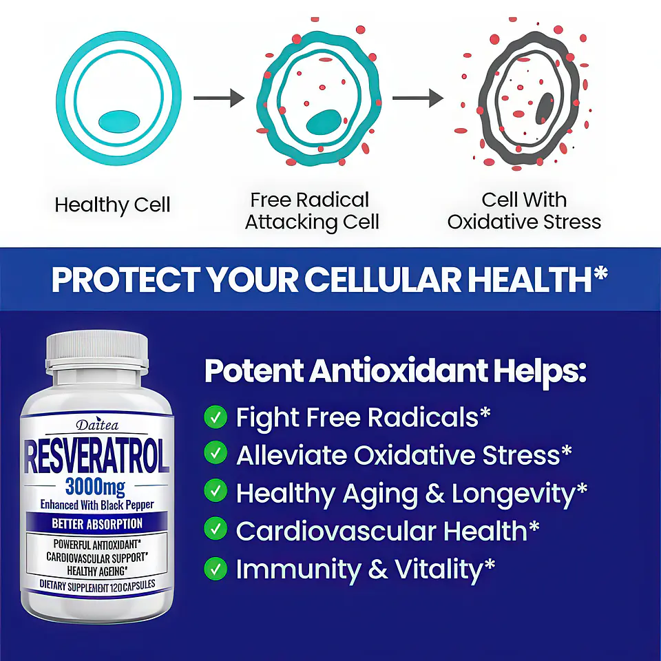 Resveratrol 3000 Mg 120 Cápsulas Original 5