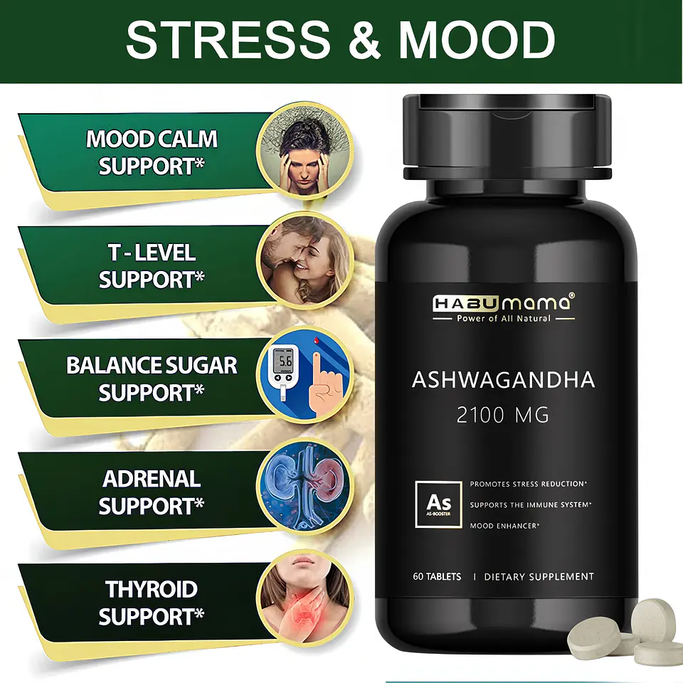Habumama Ashwagandha 2100 mg (60 Tabletas / Cápsulas Vegetales) 3