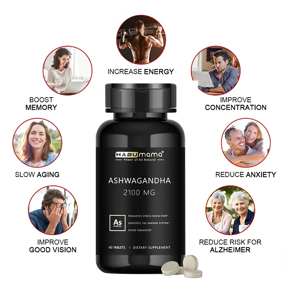 Habumama Ashwagandha 2100 mg (60 Tabletas / Cápsulas Vegetales) 4