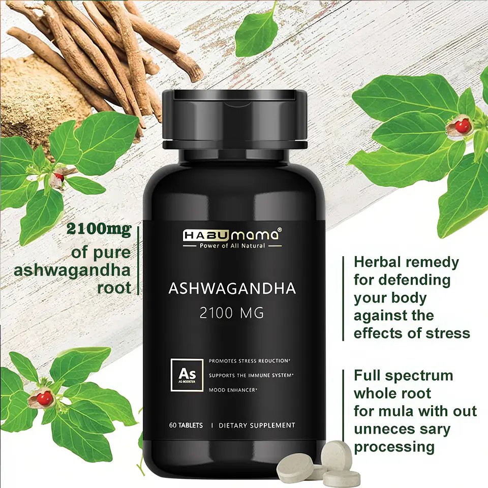 Habumama Ashwagandha 2100 mg (60 Tabletas / Cápsulas Vegetales) 7