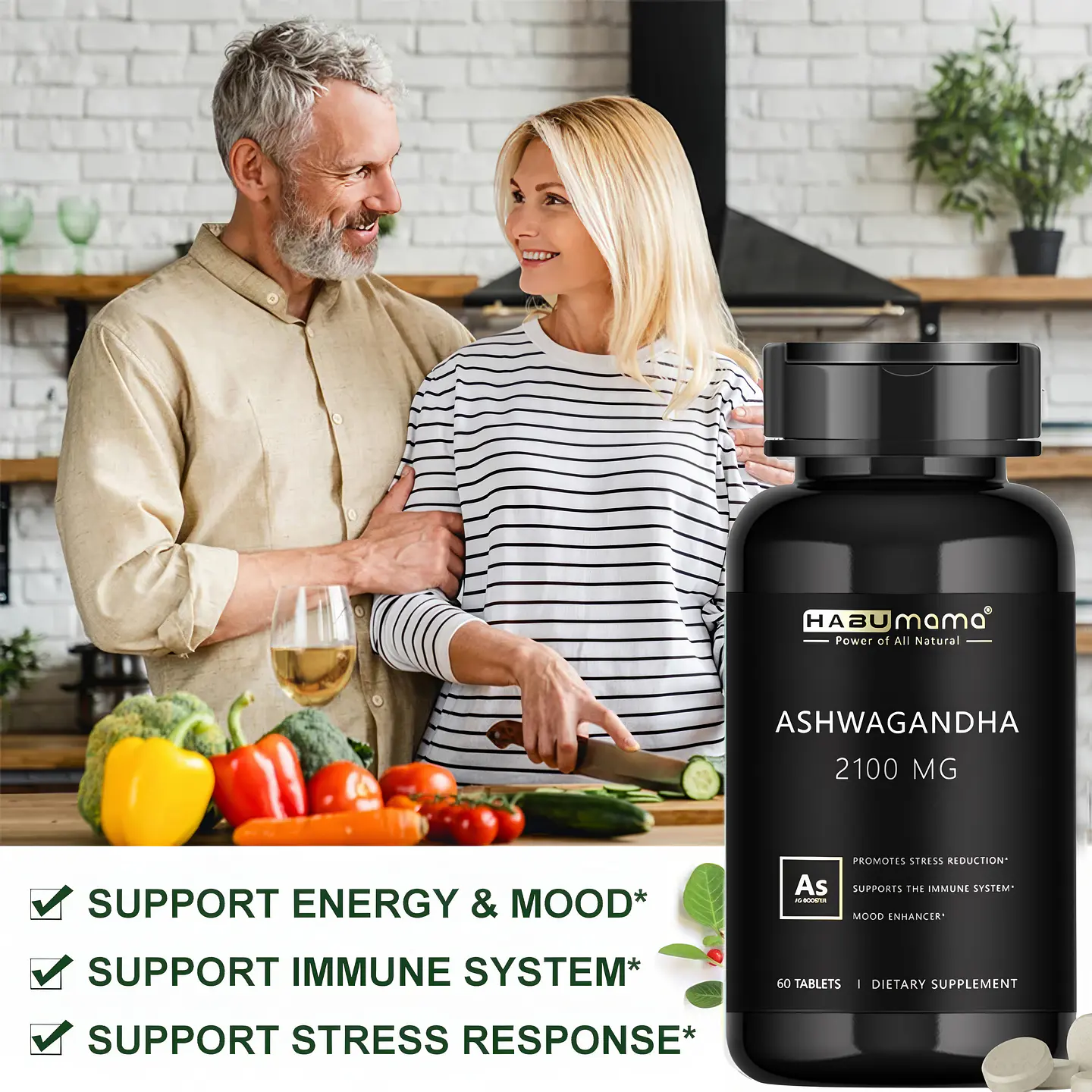 Habumama Ashwagandha 2100 mg (60 Tabletas / Cápsulas Vegetales) 8