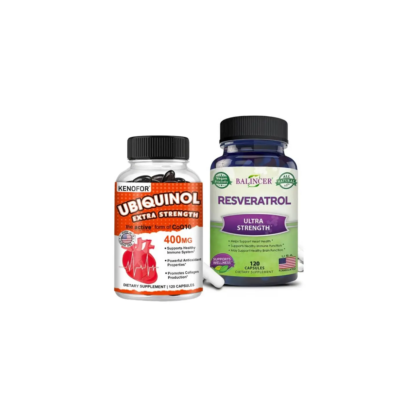 Pack Resveratrol 1000 mg Y Ubiquinol Q10 400 mg 240 Cáp 1