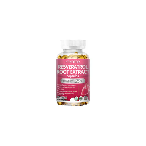 Suplemento Resveratrol Kenofor 1500 mg/Té Verde (60 Cápsulas)