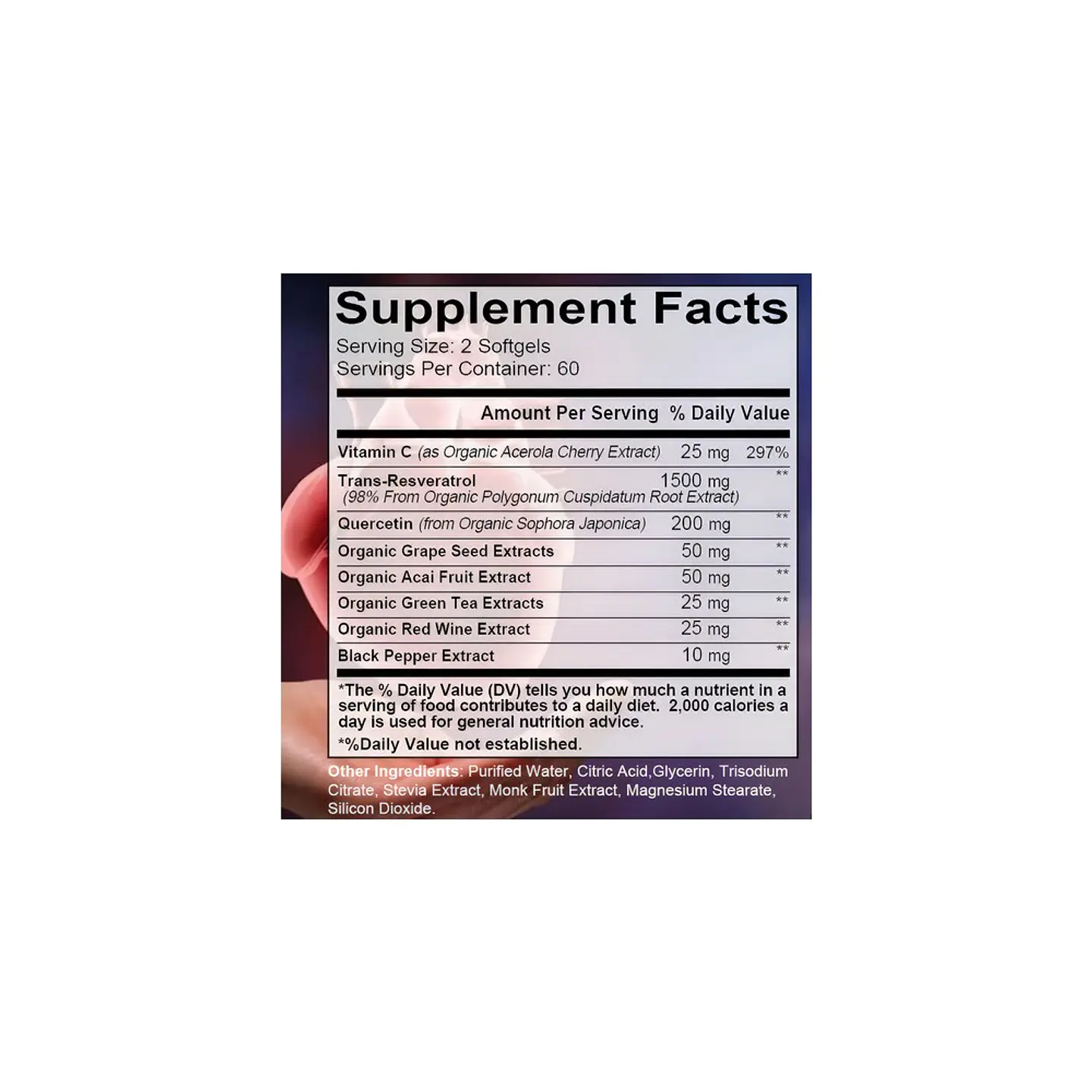 Suplemento Resveratrol Kenofor 1500 mg/Té Verde (60 Cápsulas) 2