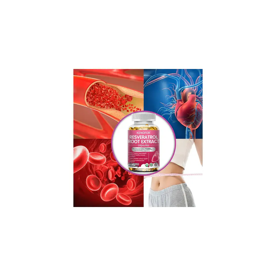 Suplemento Resveratrol Kenofor 1500 mg/Té Verde (60 Cápsulas) 3