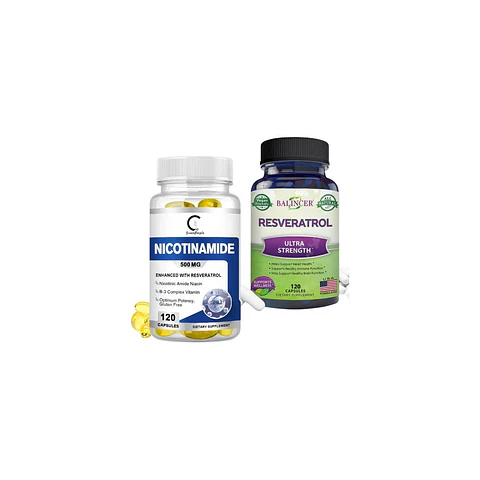 Pack Nicotinamida 500 Mg + Resveratrol 1000 mg 240 Cáp