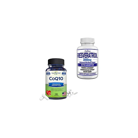 Pack Resveratrol 3000 mg Y Coenzyma Q10 400 mg 240 Cáp