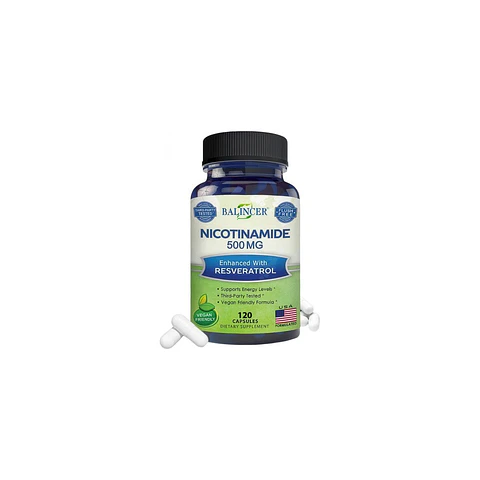 Nicotinamida 500 mg + Resveratrol 120 Cápsulas