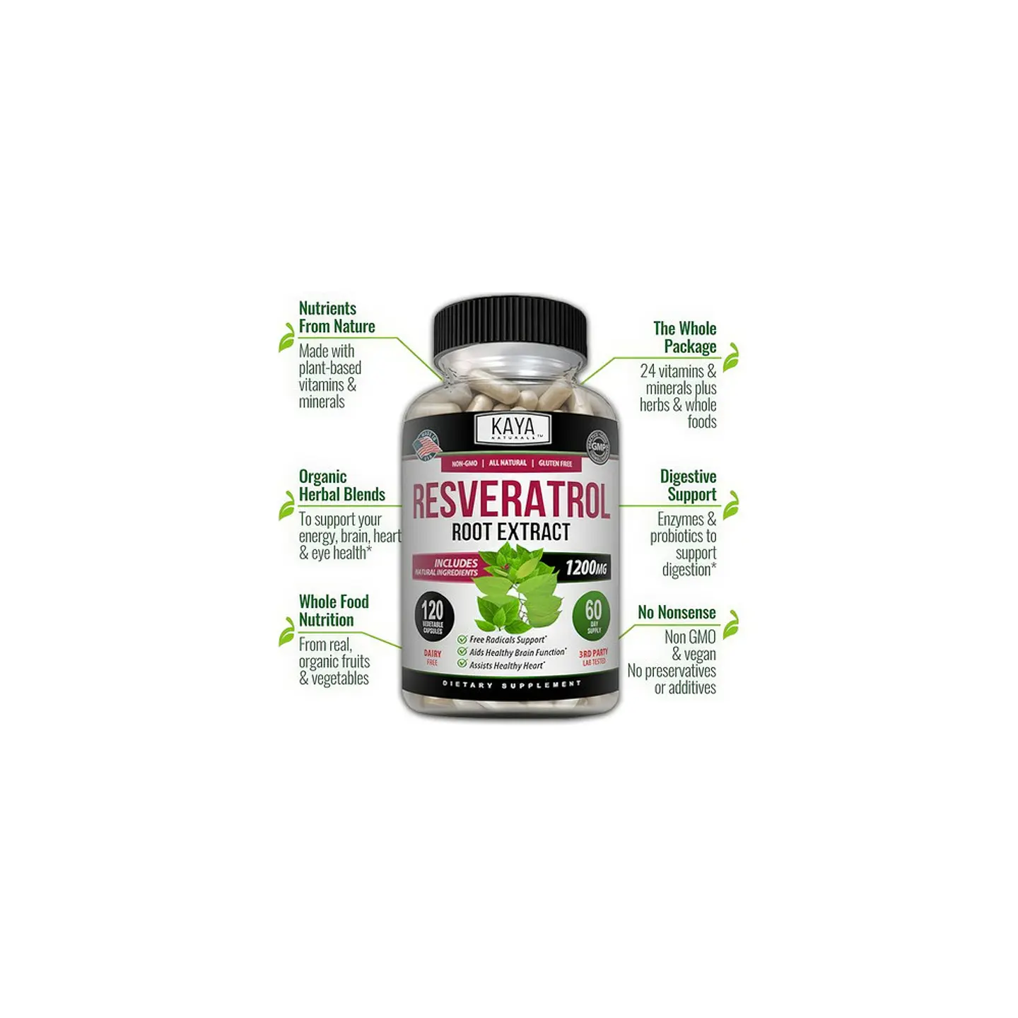 Pack Resveratrol 1200 Mg 120 Cápsulas X 2Unidades 4