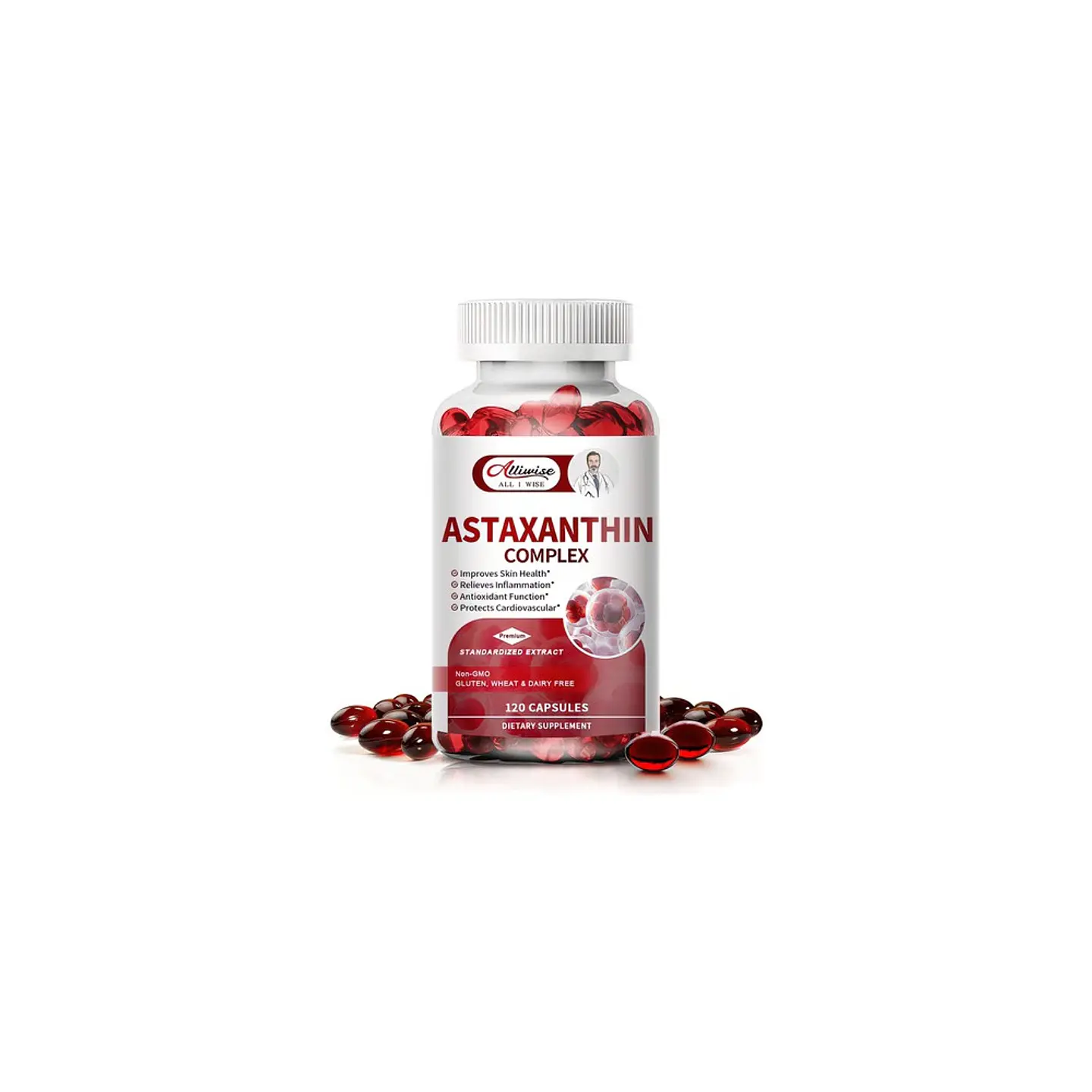 Pack Astaxantina Alliwise 32Mcg Y Glutatión L 1000 mg 240 Cáp 5