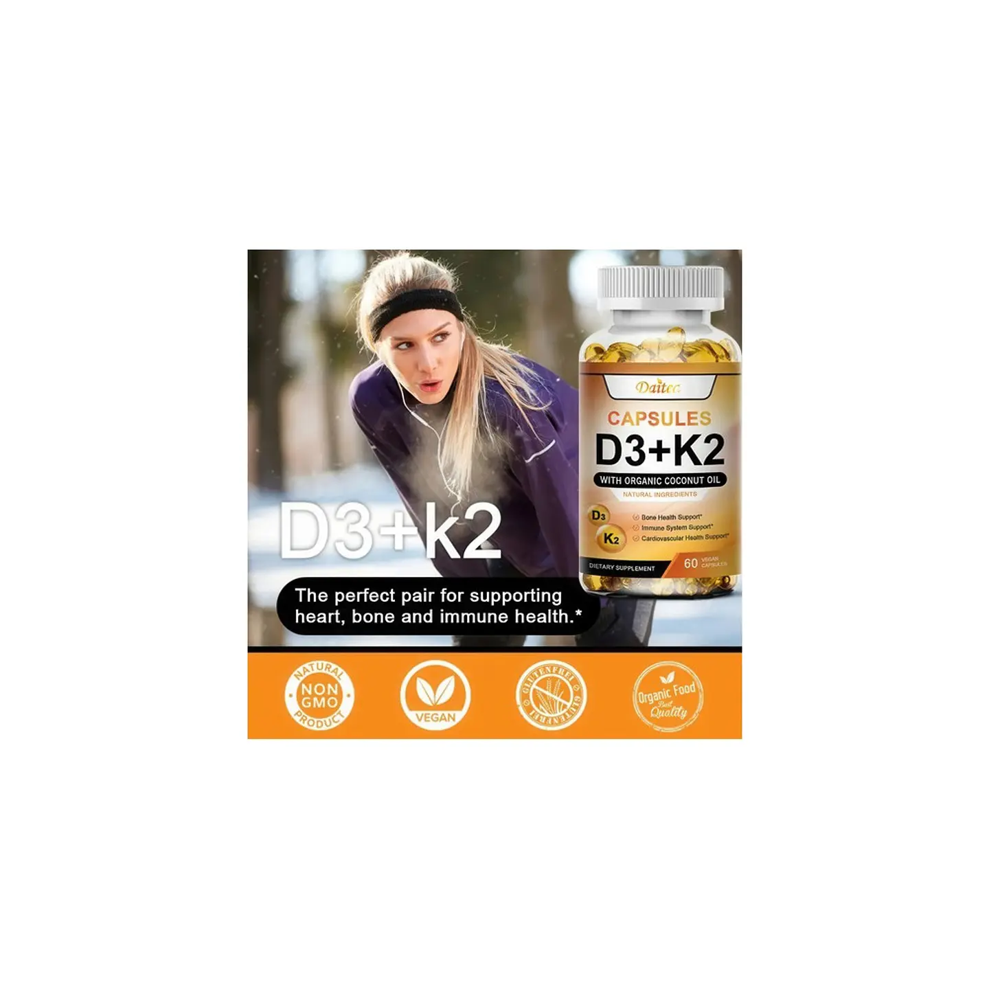 Vitamina D3 + Vitamina K2 5000Iu 120 Cápsulas 7