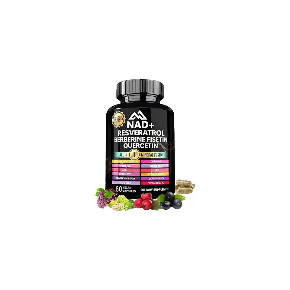 Nad+ Resveratrol Berberina Fisetin Quercetin 18 En 1 60 Cáp 1