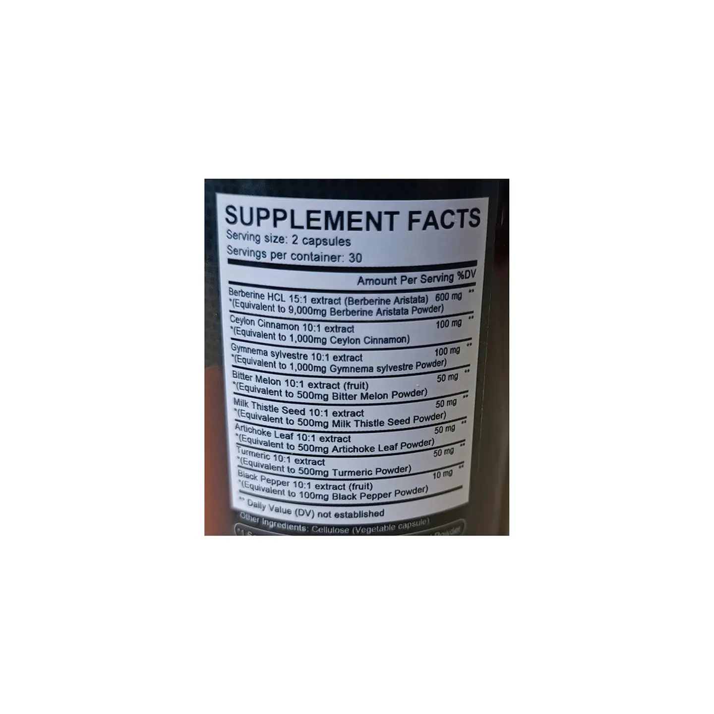 Berberina Ultra Concentrada 13.100 mg Original 60 Cápsulas 2