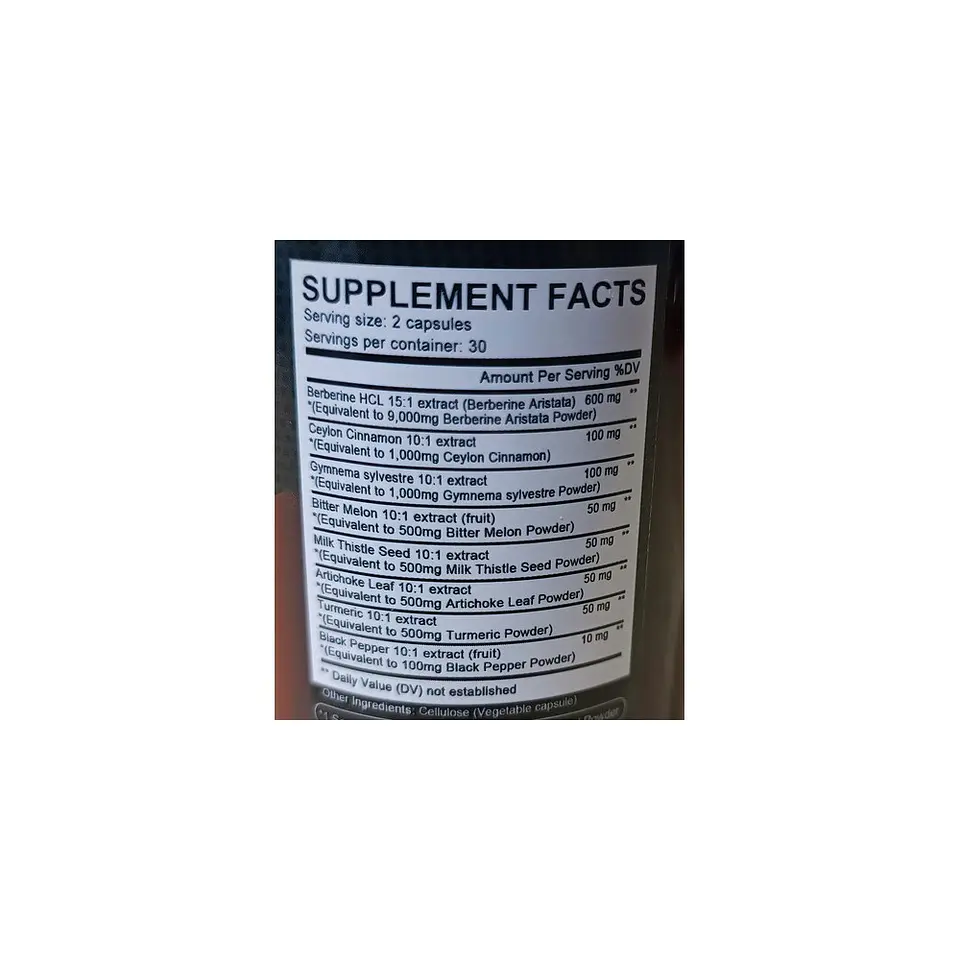 Berberina Ultra Concentrada 13.100 mg Original 60 Cápsulas 2