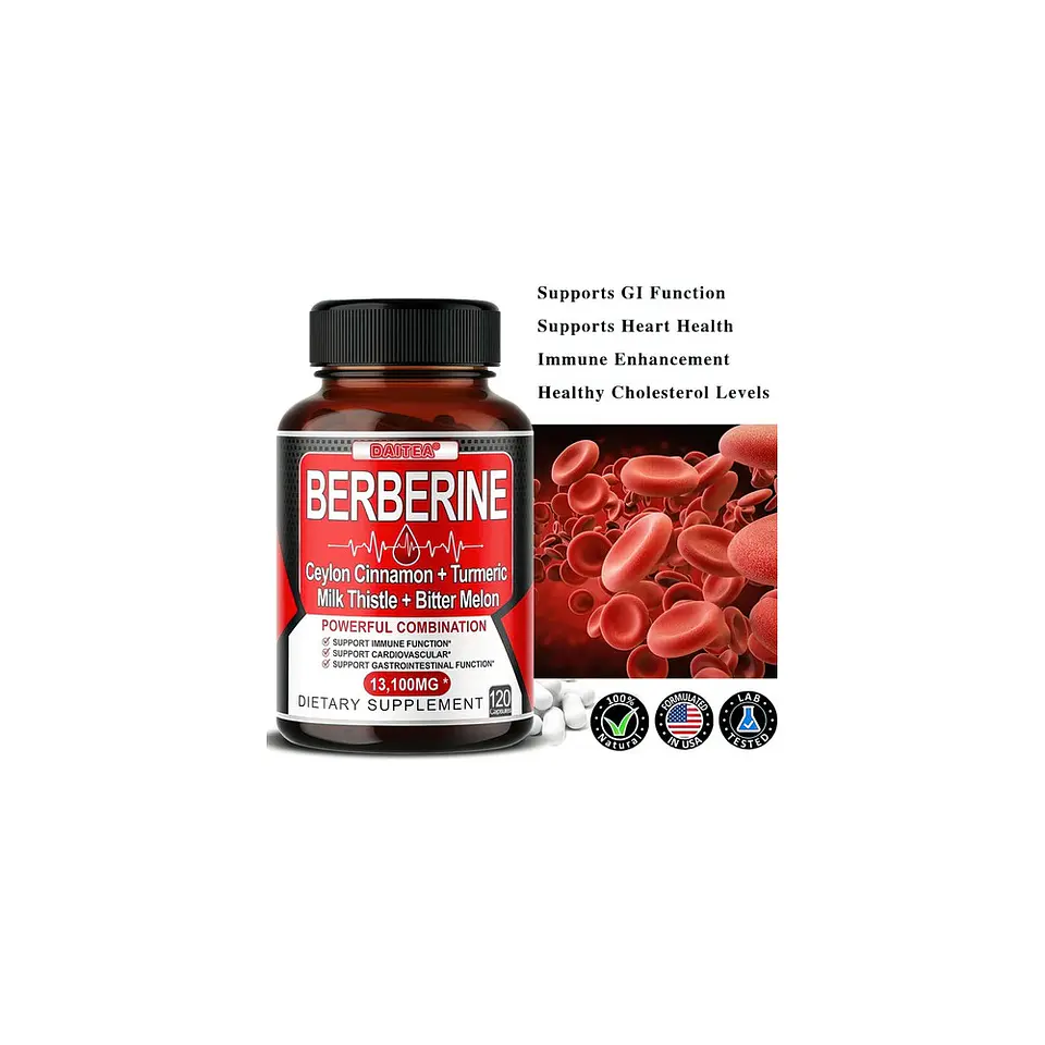 Berberina Ultra Concentrada 13.100 mg Original 60 Cápsulas 7
