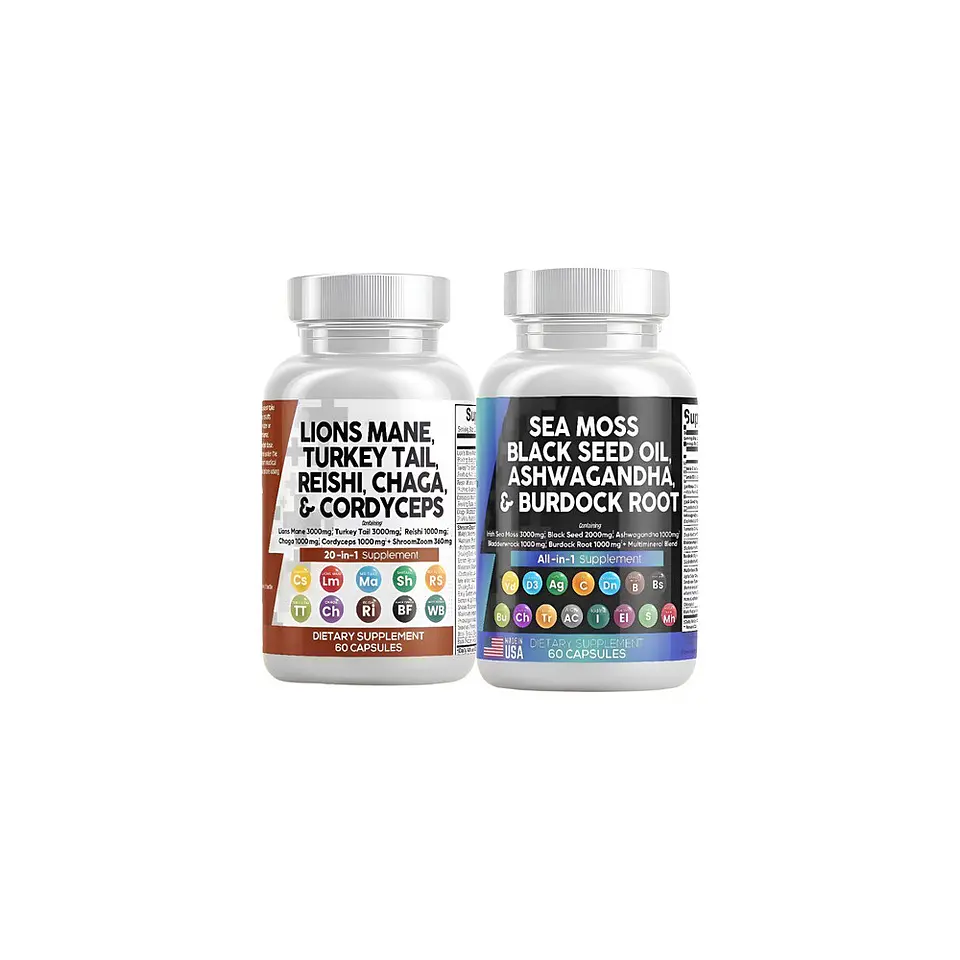 Pack Mix Melena De León Sea Moss Ashwagandha 120 Cápsulas 1