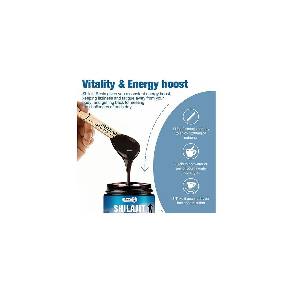 Extracto Puro De Resina Shilajit Del Himalaya 600 mg ALLIWISE 3