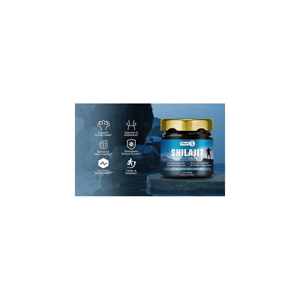 Extracto Puro De Resina Shilajit Del Himalaya 600 mg ALLIWISE 6