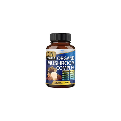 Organic Mushroom Complex Hongo 10 En 1 Melena De León 120 Cp