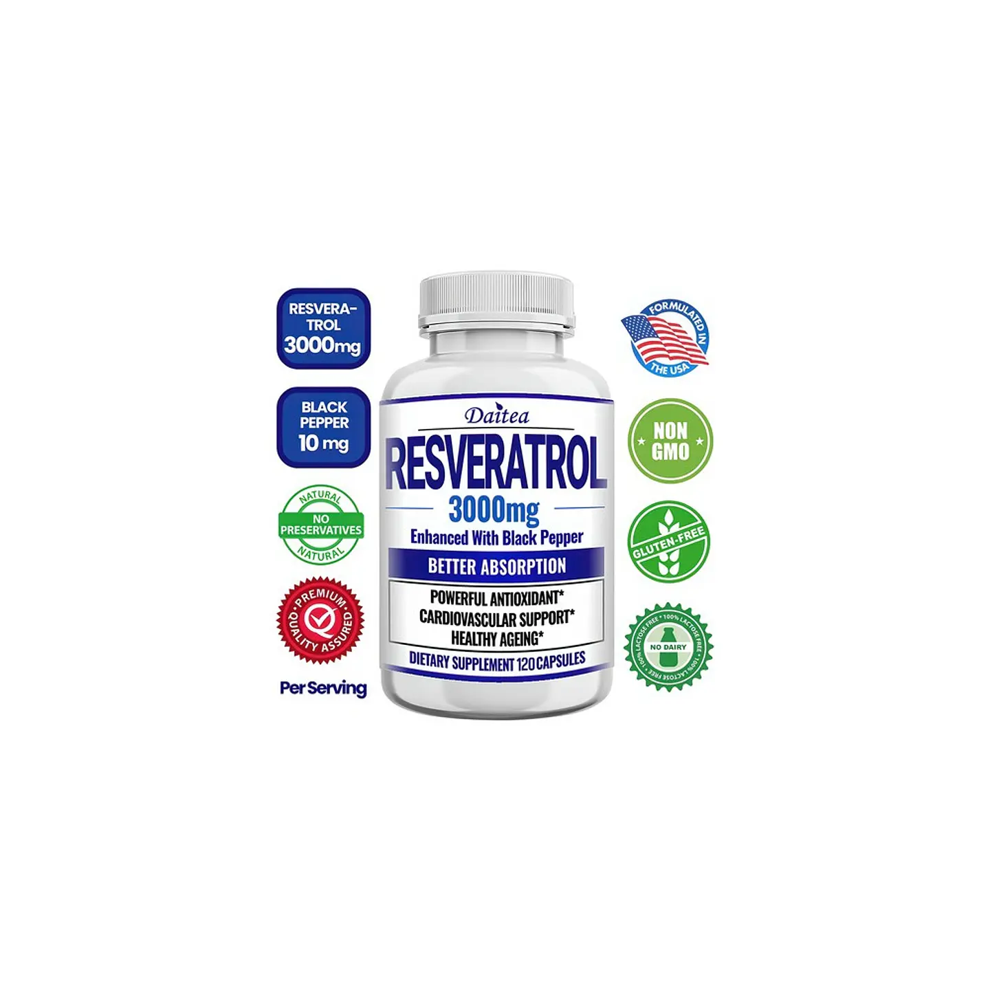Resveratrol 3000 Mg 60 Cápsulas Suplemento Original 7