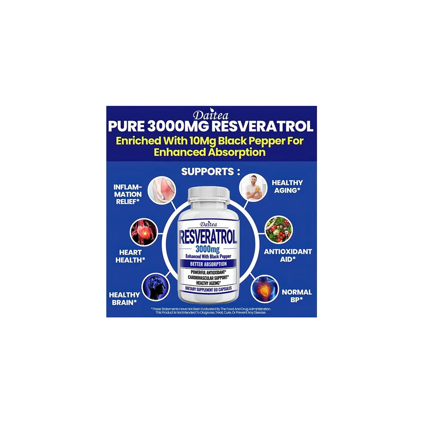 Resveratrol 3000 Mg 60 Cápsulas Suplemento Original 8
