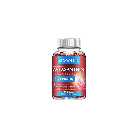 Astaxantina 24 mg Con Aceite De Uva Y Ashwagandha 60 Cápsulas