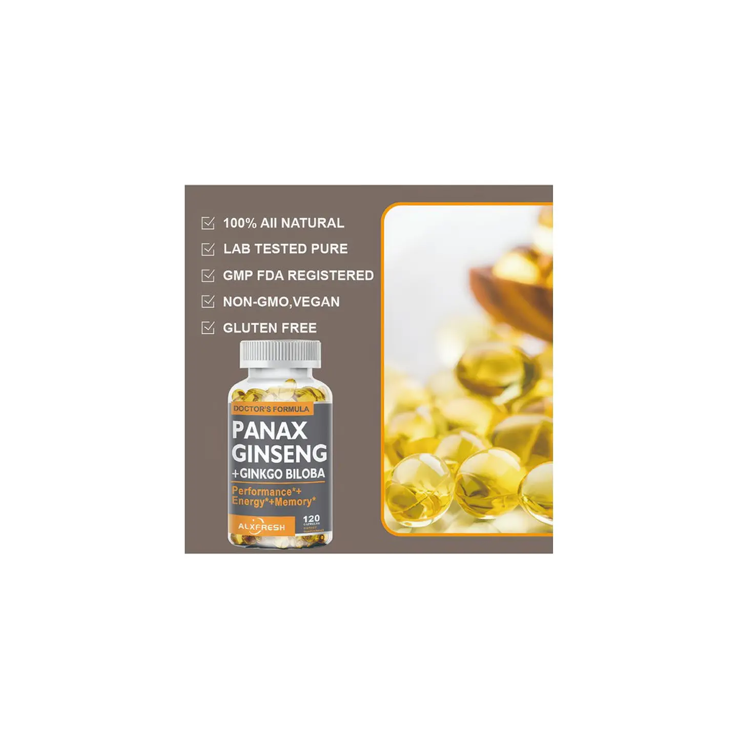 Panax Ginseng Ginkgo Biloba Ashwagandha Concentradas 120 Cáp 4