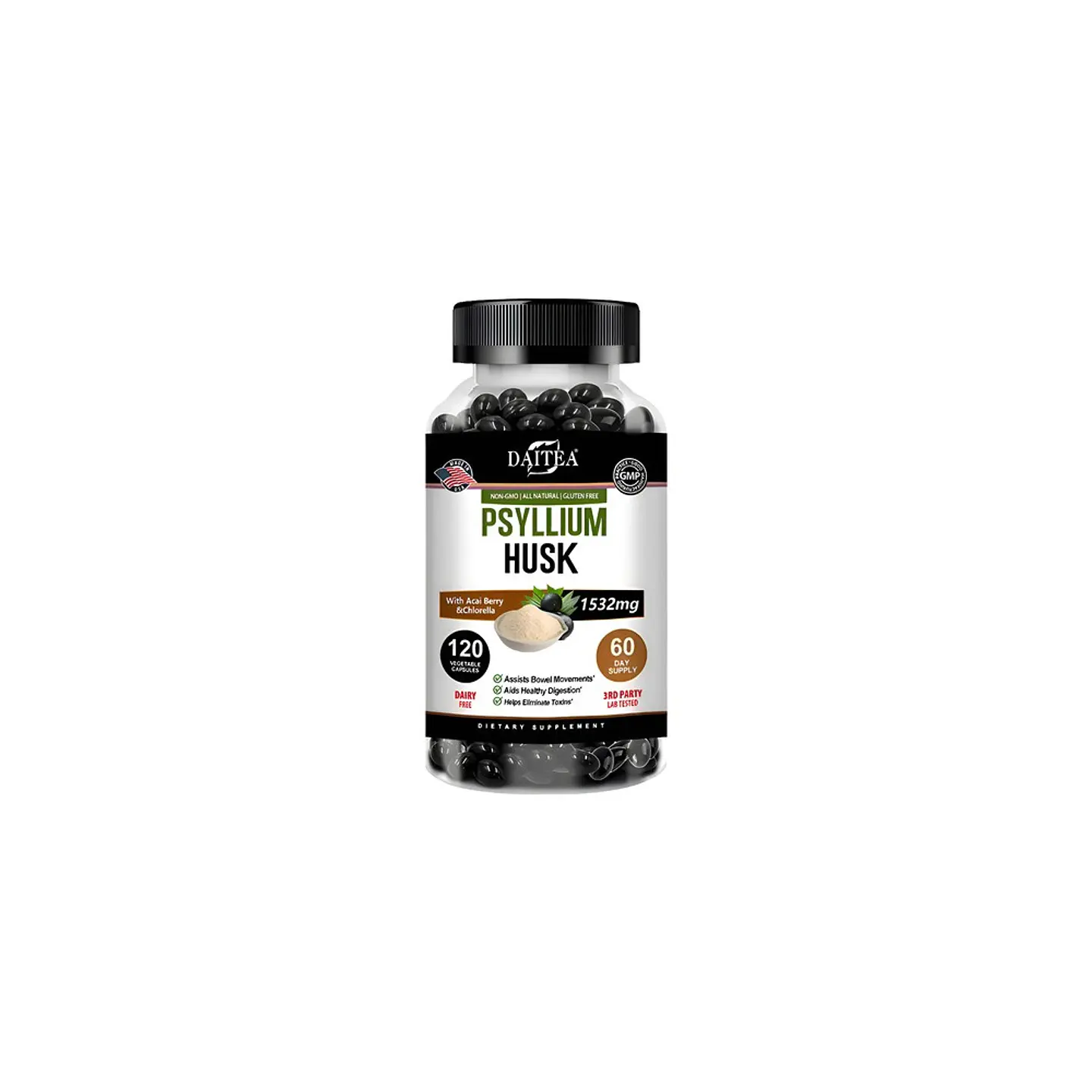 Psyllium Husk Enzimas Digestivas Control De Peso 120 Cáp 1