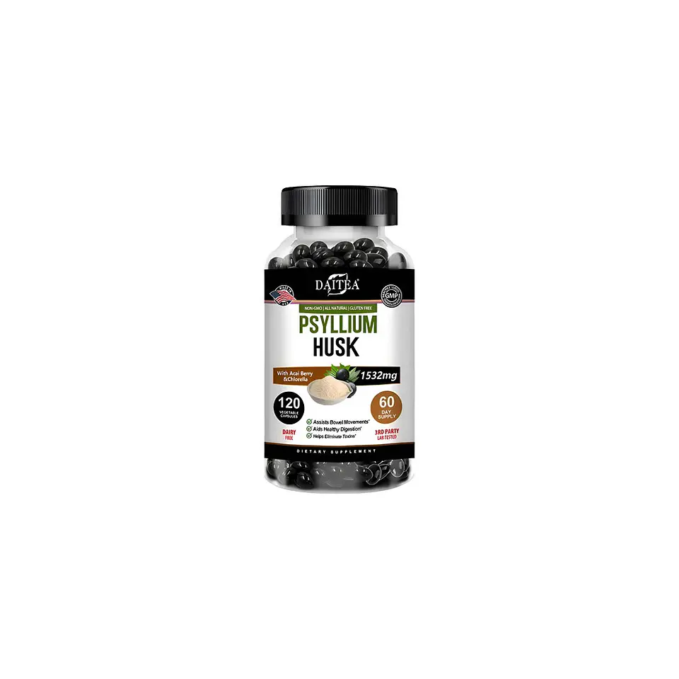 Psyllium Husk Enzimas Digestivas Control De Peso 120 Cáp 1