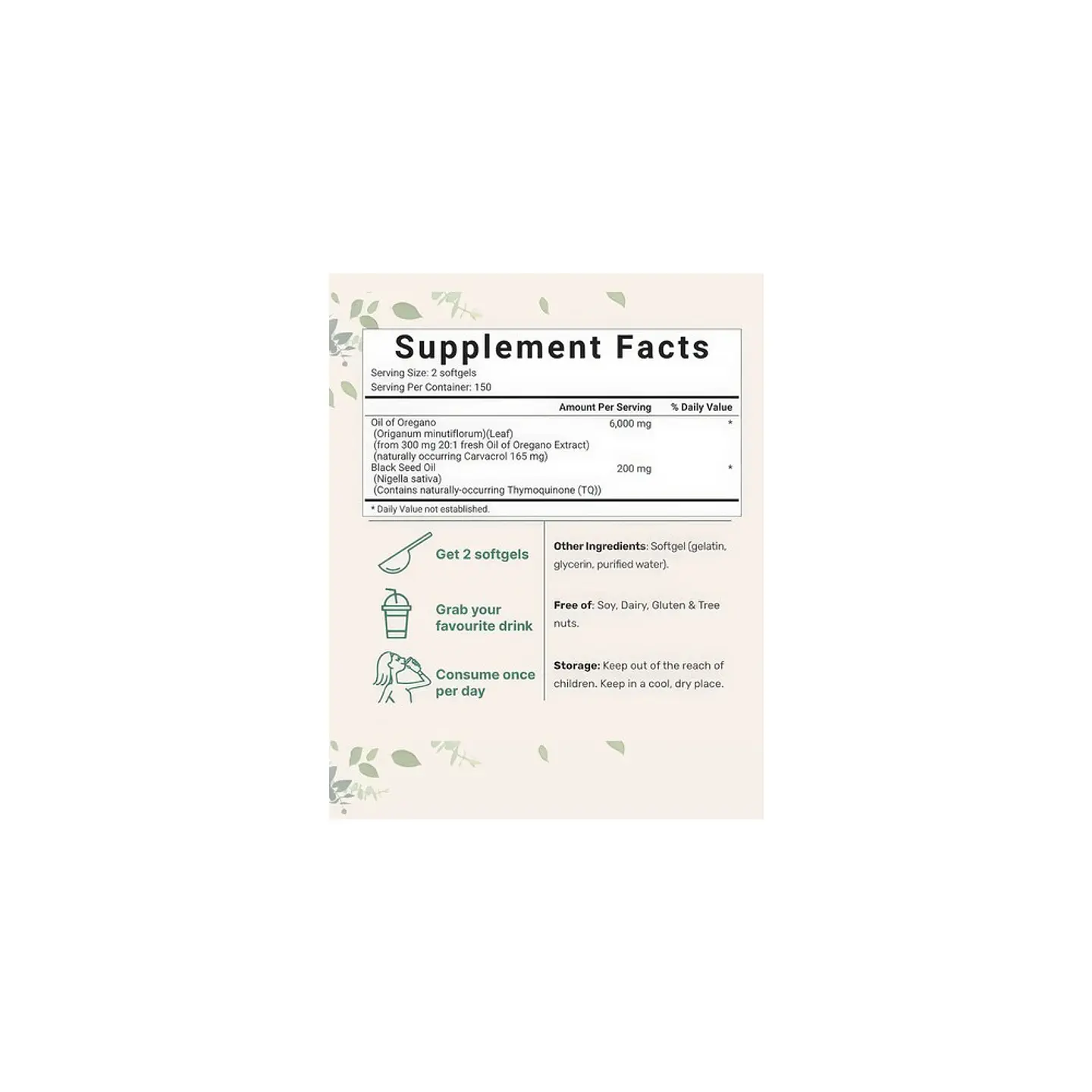 Aceite De Orégano 6000 Mg 300 Cápsulas Blandas 2