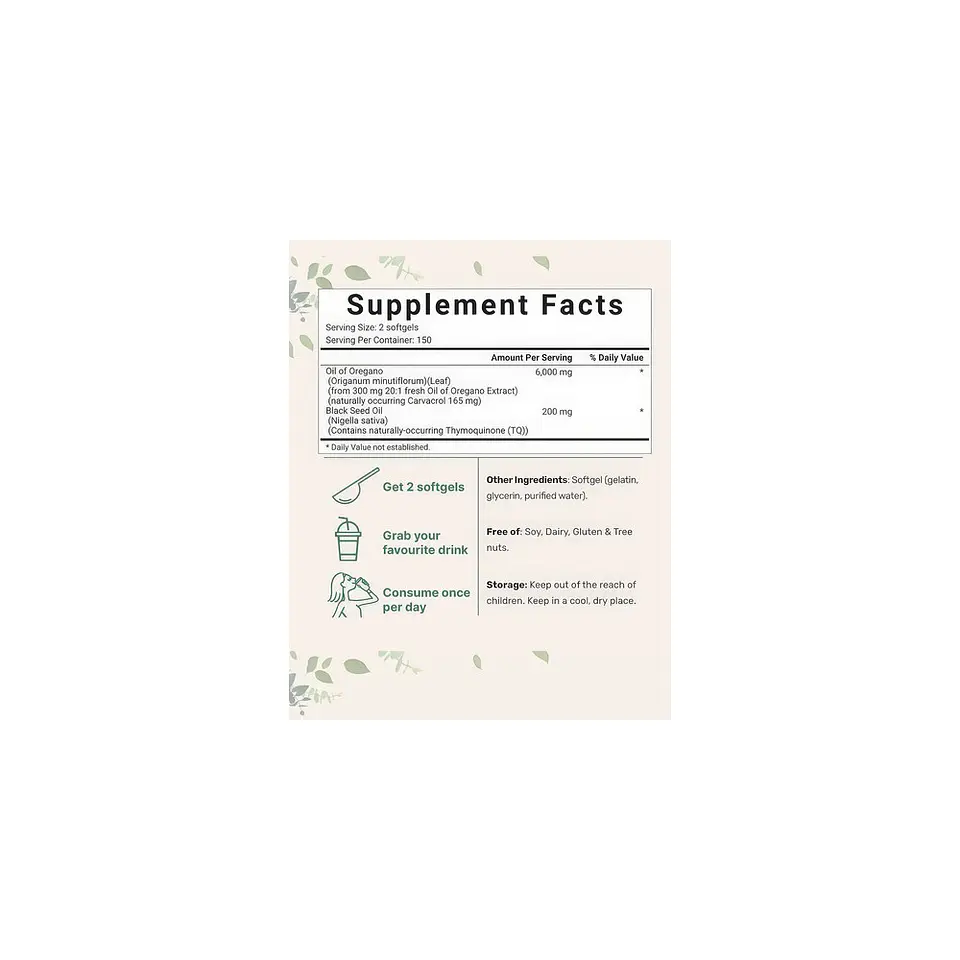 Aceite De Orégano 6000 Mg 300 Cápsulas Blandas 2