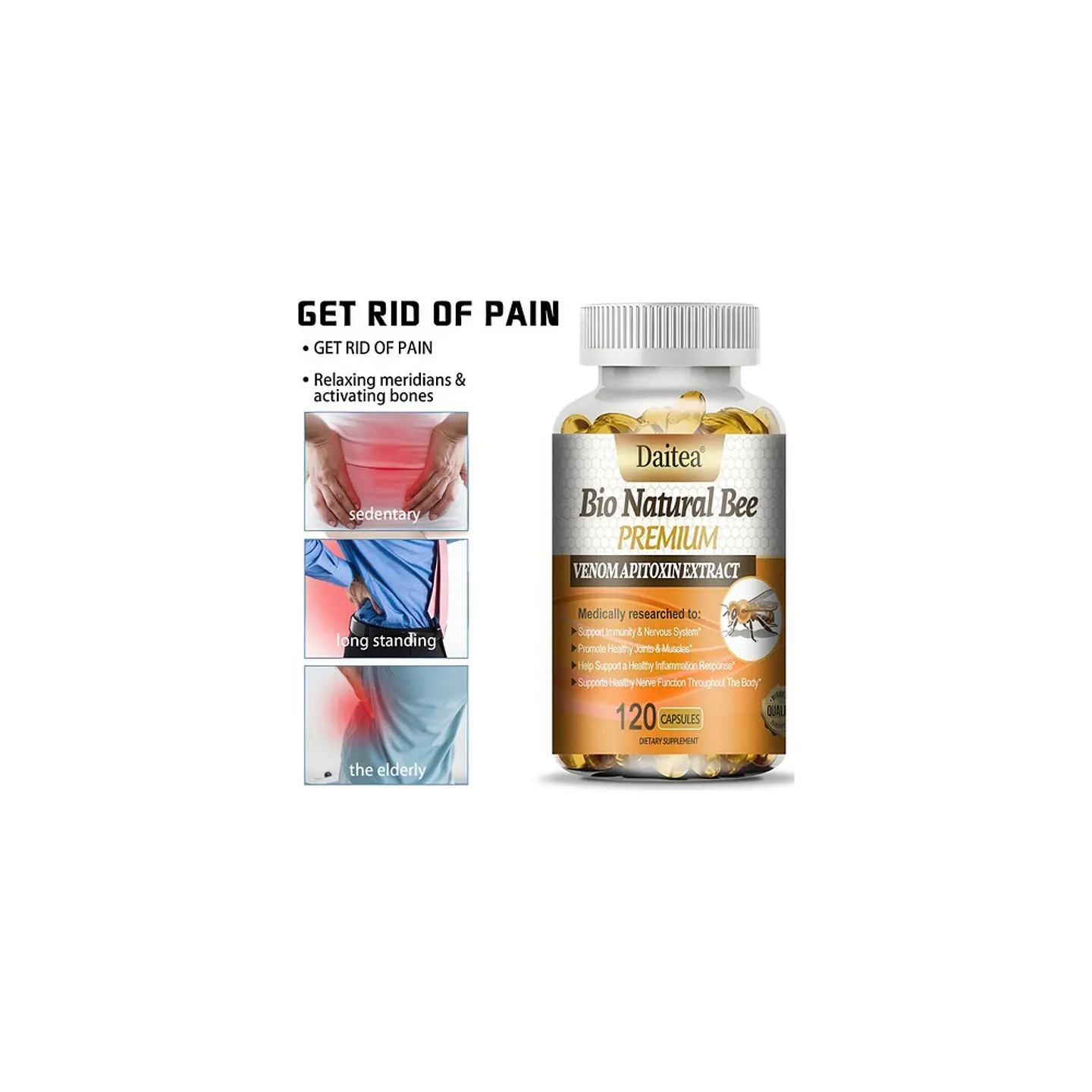 Extracto Veneno De Abeja + Glucosamina Premium 120 Cápsulas 4
