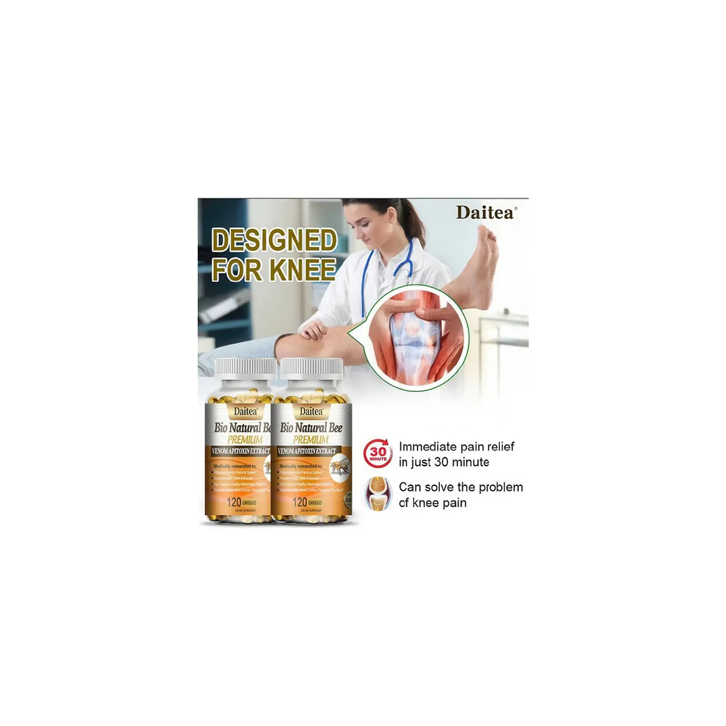 Extracto Veneno De Abeja + Glucosamina Premium 120 Cápsulas 6