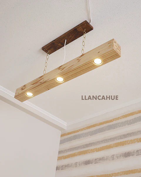 LÁMPARA COLGANTE MADERA LLANCAHUE