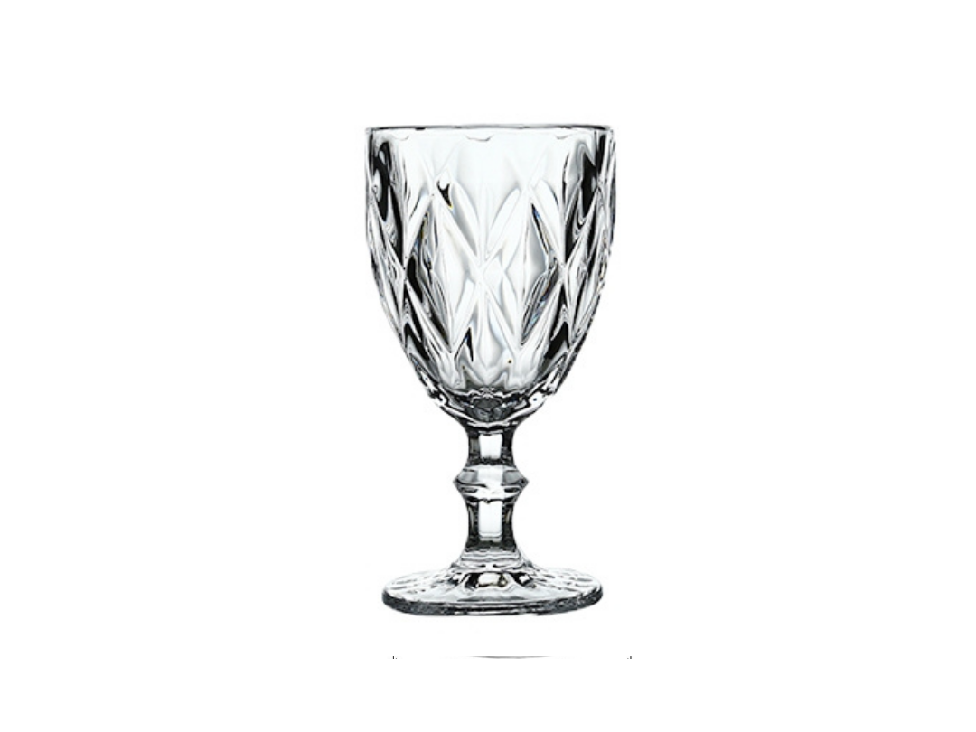 Set de 6 Copas Transparente Rombo 240cc