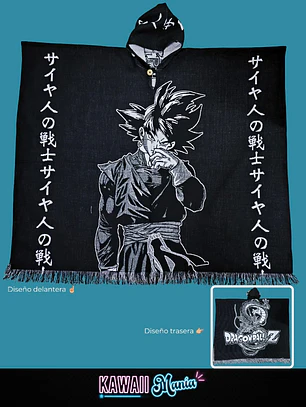 Poncho Goku Black Doble